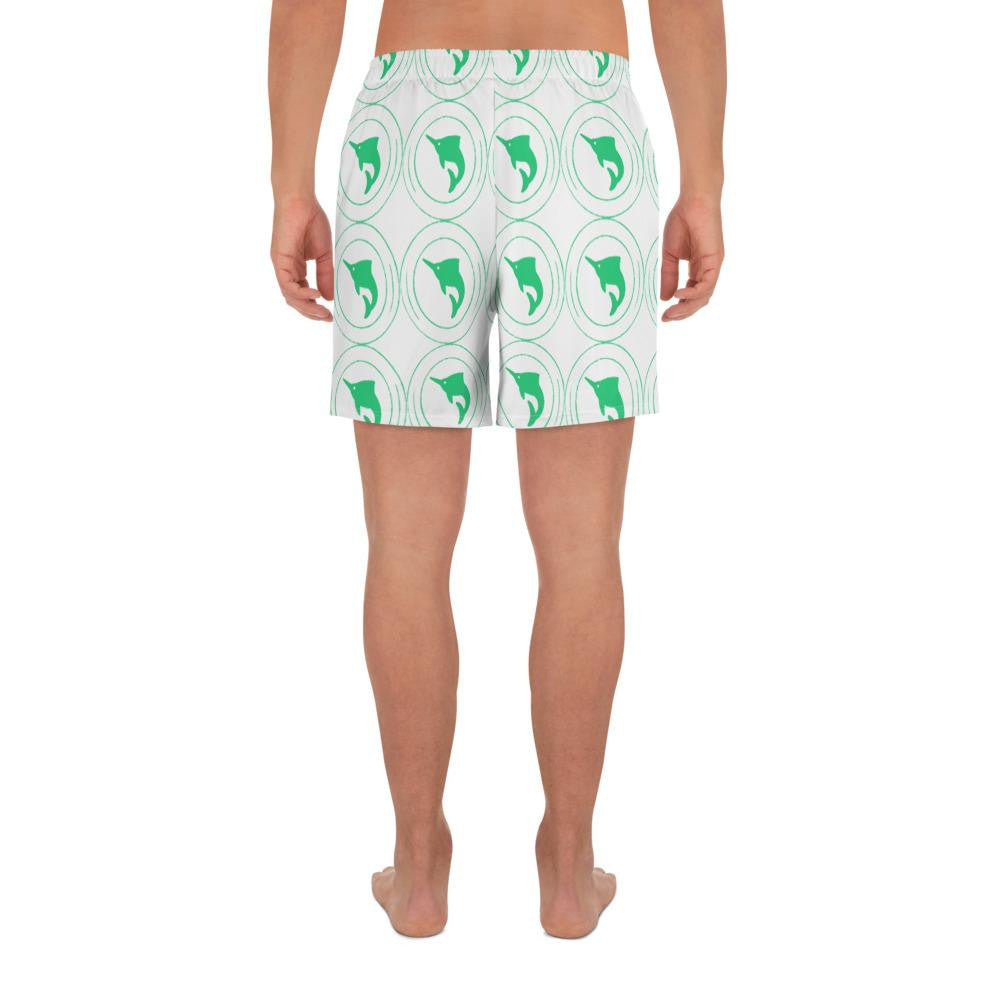 Green Marlin 2 Men's Athletic Long Shorts - Bullzeye Ocean Apparel