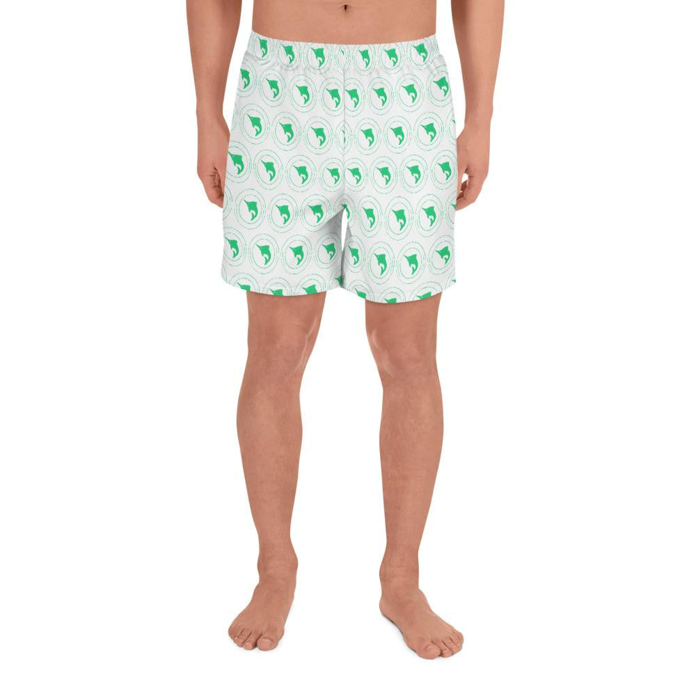 Green Marlin 2 Men's Athletic Long Shorts - Bullzeye Ocean Apparel