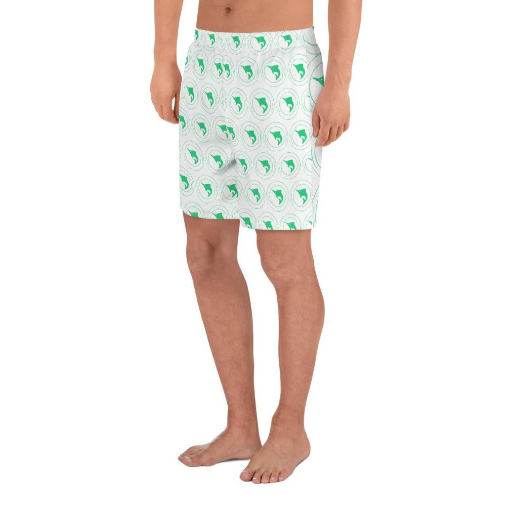 Green Marlin 2 Men's Athletic Long Shorts - Bullzeye Ocean Apparel