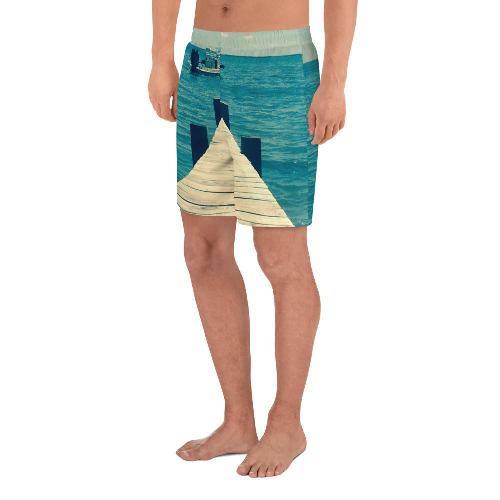 All-Over Print Men's Athletic Long Shorts - Bullzeye Ocean Apparel