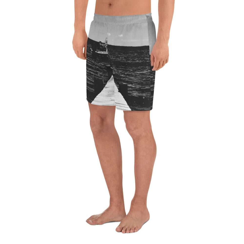 All-Over Print Men's Athletic Long Shorts - Bullzeye Ocean Apparel