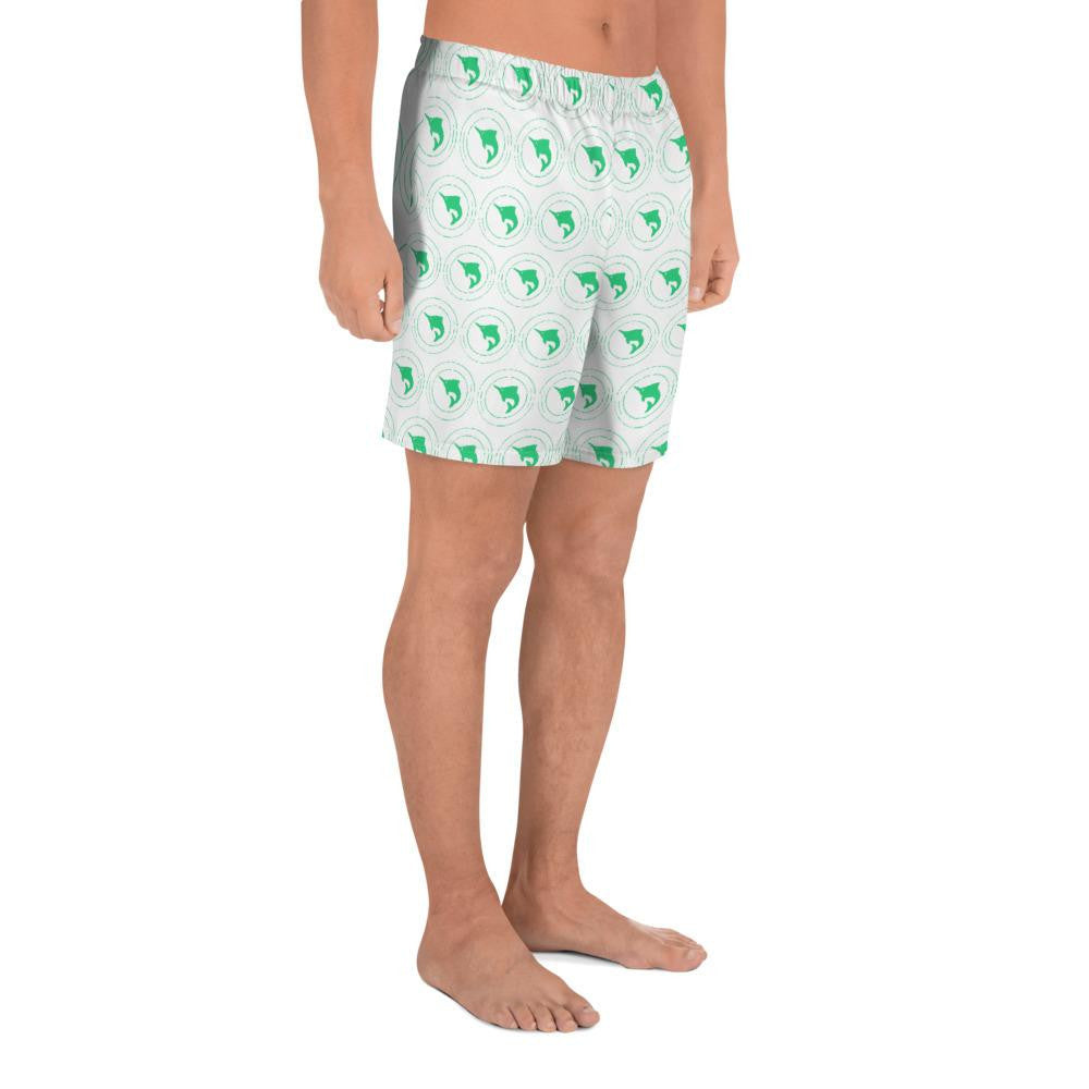 Green Marlin 2 Men's Athletic Long Shorts - Bullzeye Ocean Apparel