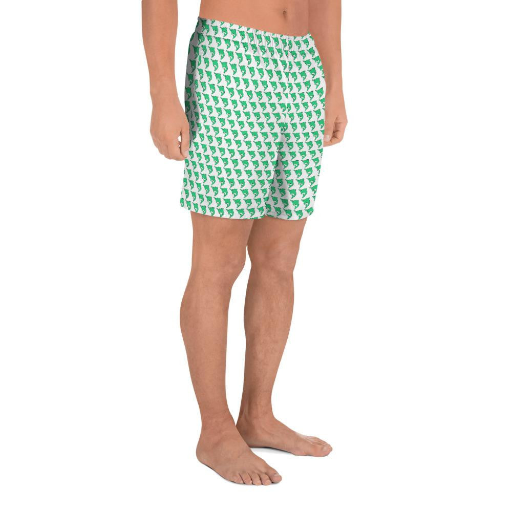 Green Marlin Men's Athletic Long Shorts - Bullzeye Ocean Apparel