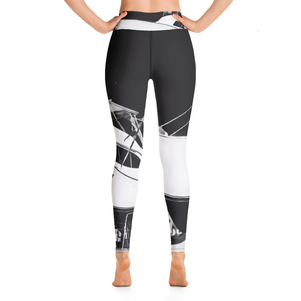 Black House of Boats Yoga Leggings - Bullzeye Ocean Apparel