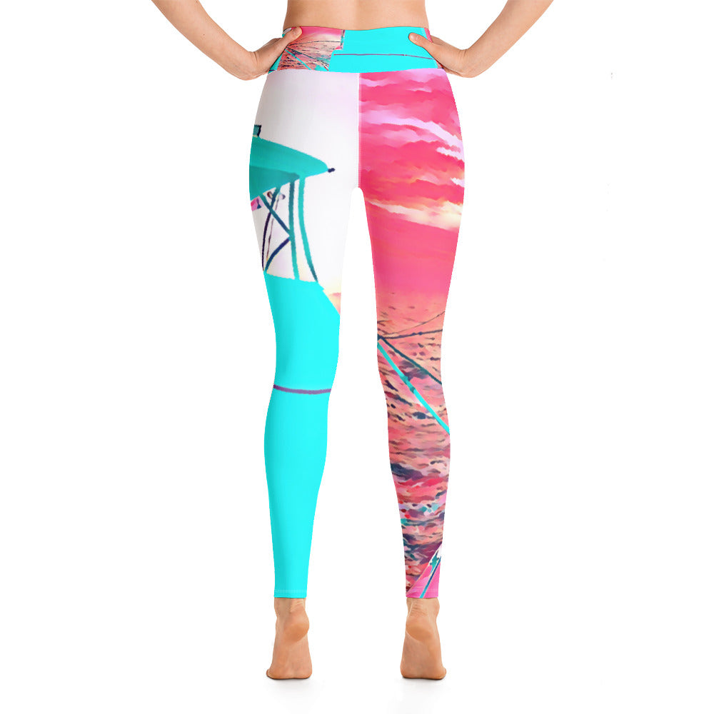 Sunset1 yoga leggings - Bullzeye Ocean Apparel