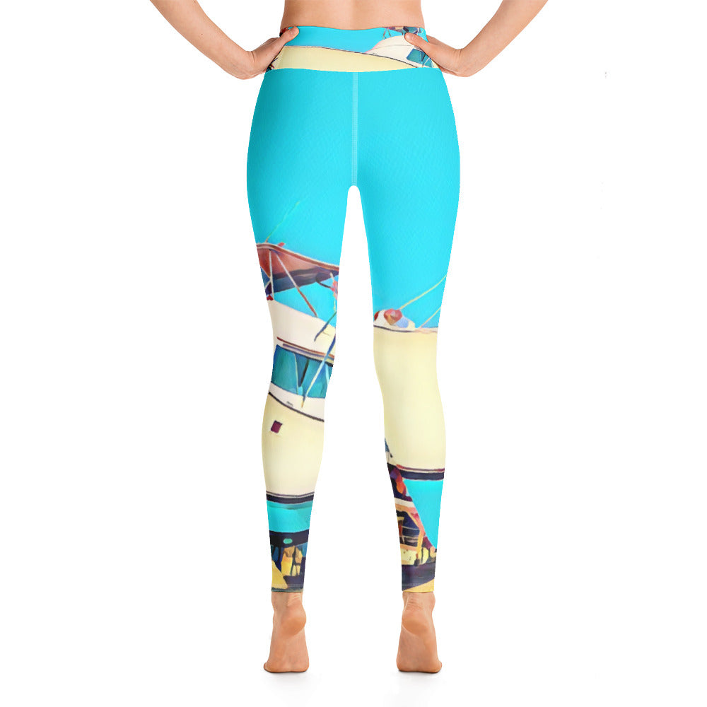 House of Boats yoga leggings - Bullzeye Ocean Apparel