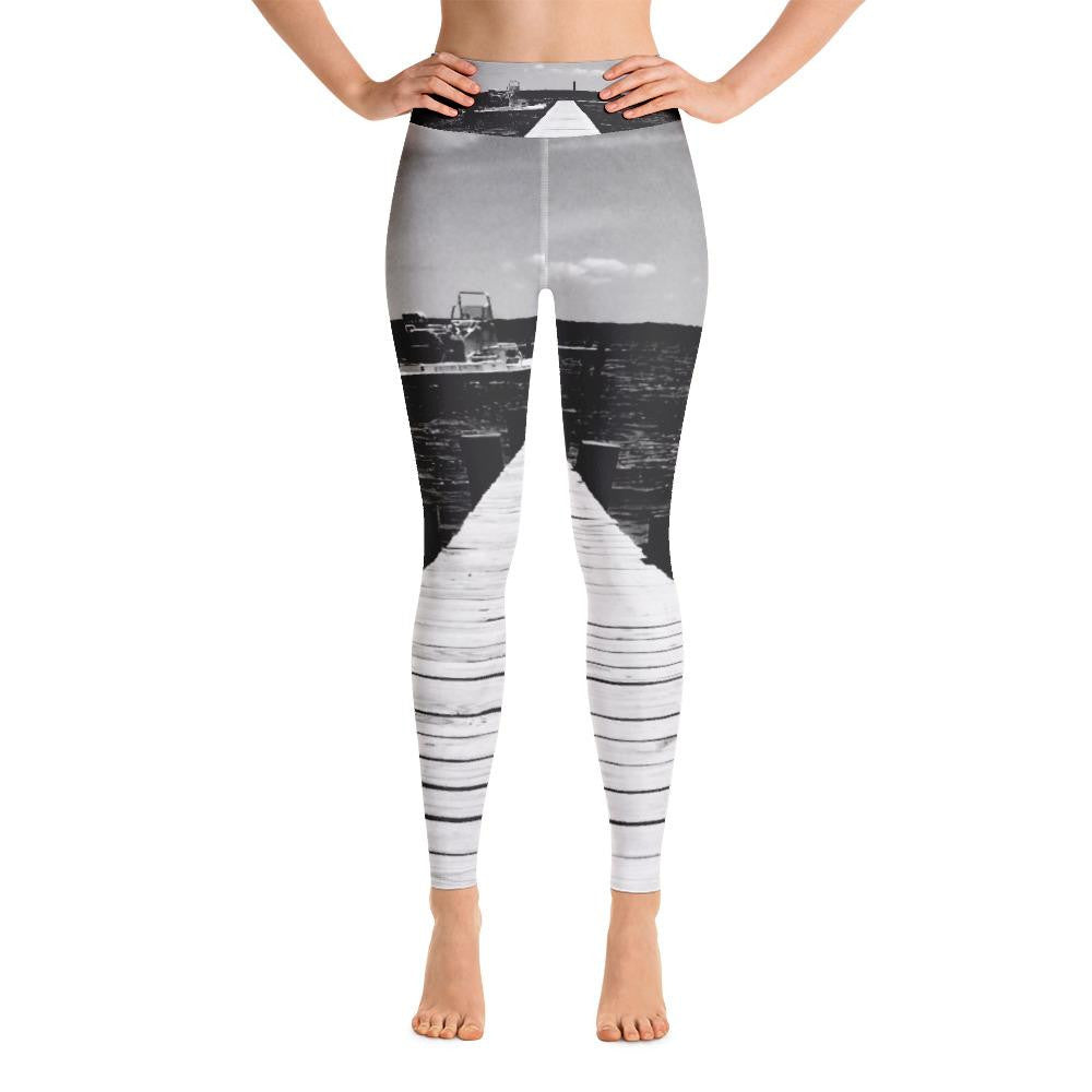 Pier b/w Yoga Leggings - Bullzeye Ocean Apparel