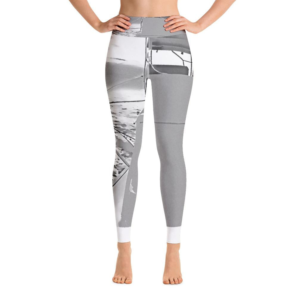 B/W Sunset 1 Yoga Leggings - Bullzeye Ocean Apparel