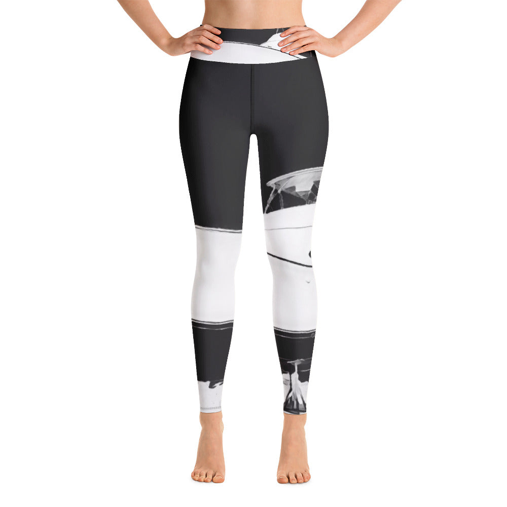 Black House of Boats Yoga Leggings - Bullzeye Ocean Apparel