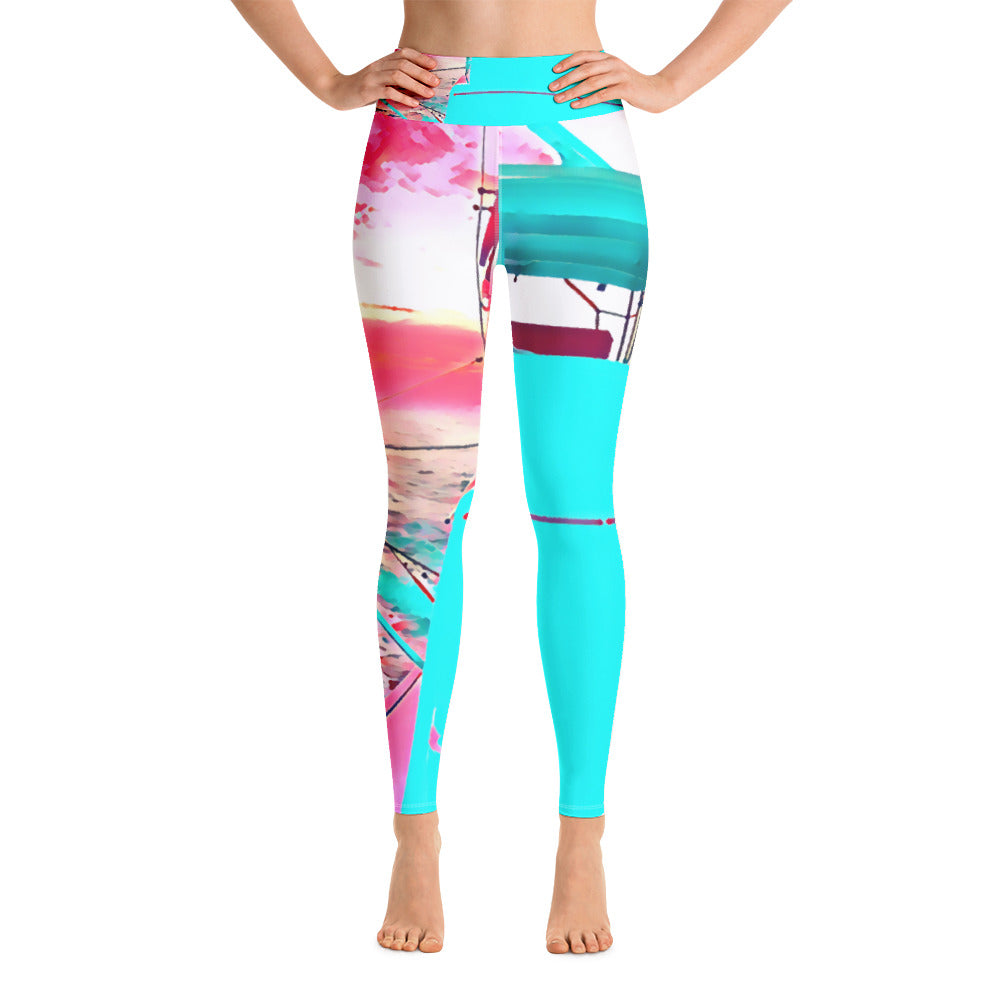 Sunset1 yoga leggings - Bullzeye Ocean Apparel