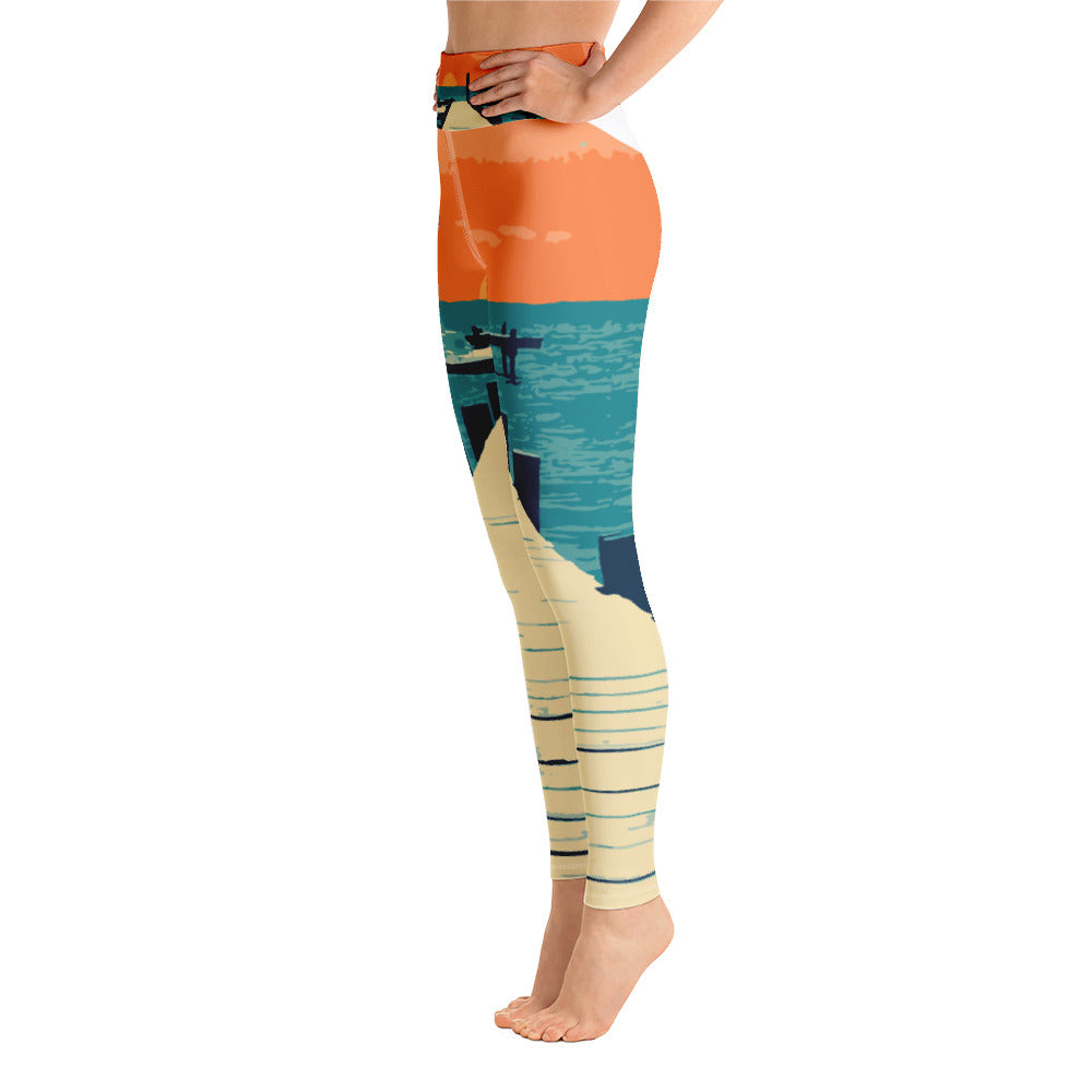 Pier Sunset Yoga Leggings - Bullzeye Ocean Apparel