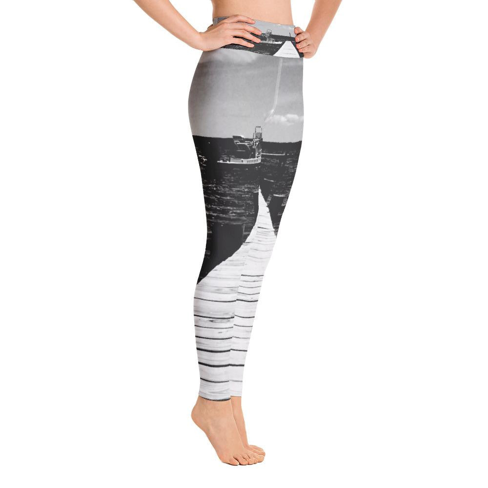 Pier b/w Yoga Leggings - Bullzeye Ocean Apparel