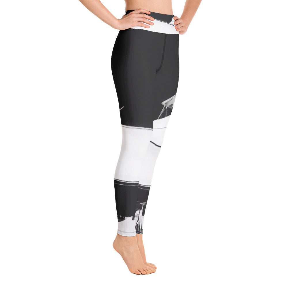 Black House of Boats Yoga Leggings - Bullzeye Ocean Apparel