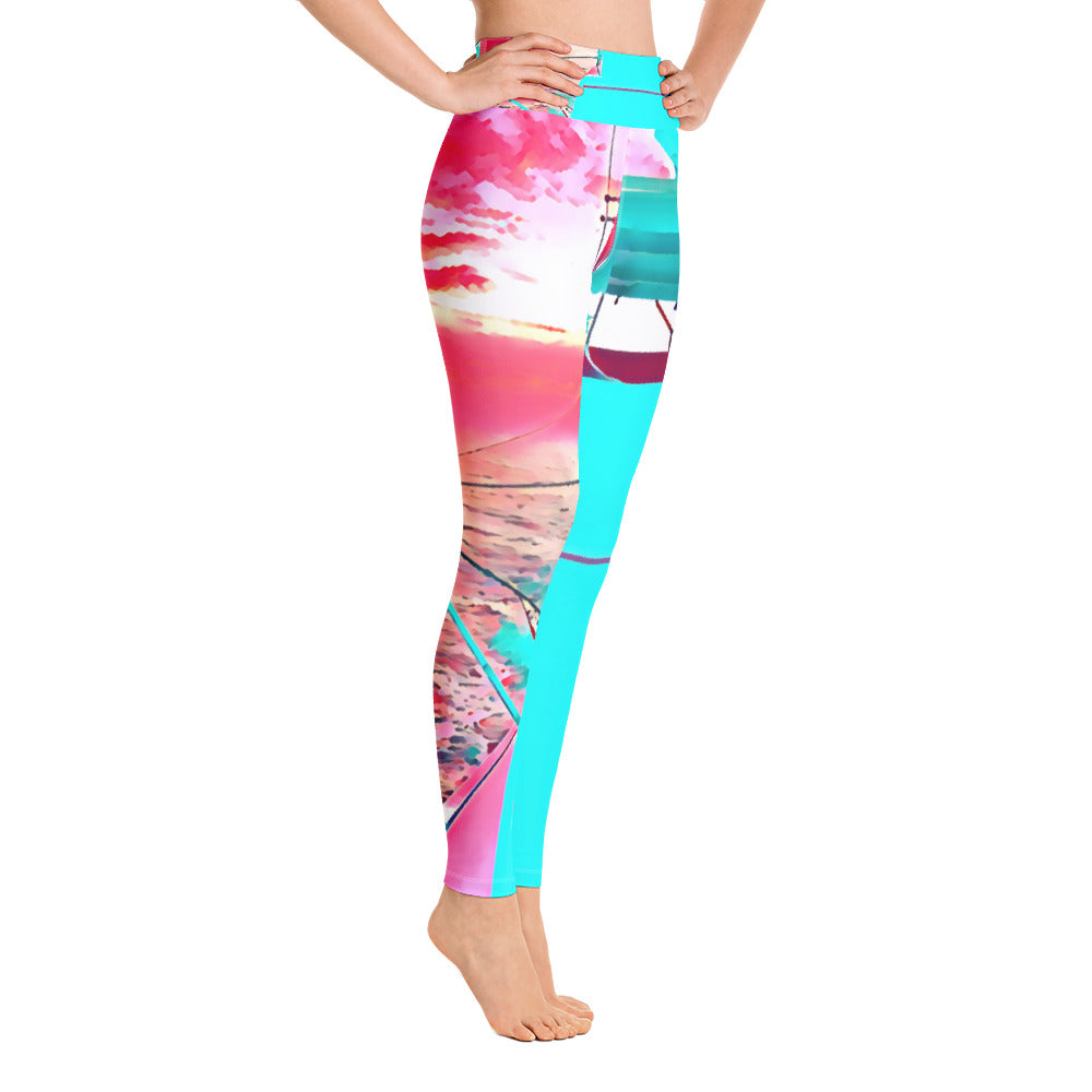 Sunset1 yoga leggings - Bullzeye Ocean Apparel